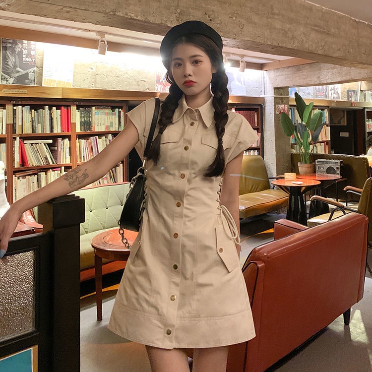 Đầm PERTY cổ polo phong cách Pháp thời trang mùa hè quyến rũ dành cho nữ