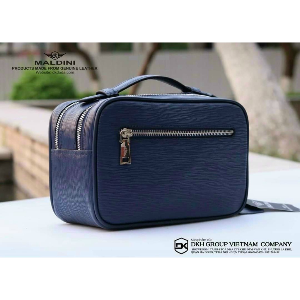 Túi cầm tay Mandini, Khóa Vân Tay An Toàn Chất Liệu Da Bò. Túi Cầm Tay Maldini Da Bê Ép Vân EPI, Khóa Vân Tay