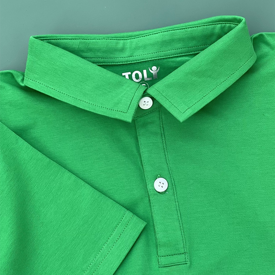 Áo thun nữ Cổ Sơ Mi (Cổ trụ) TOLI, chất cotton 4 chiều mềm mịn, co dãn Màu Xanh Lá
