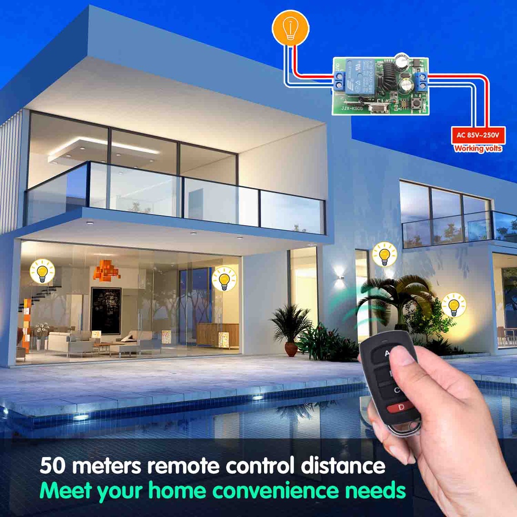 Điều khiển từ xa không dây thông minh DIESE 4 nút tần số 433Mhz RF chất lượng cao