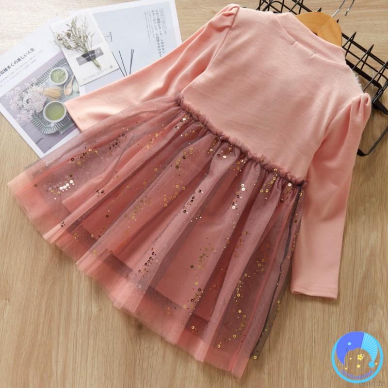 Váy phối lưới thời trang cho trẻ em từ 2-8 tuổi