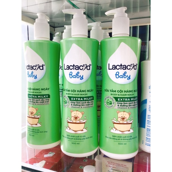 Sữa tắm LACTACYD MILKY (mẫu mới, Date xa nhất) có hàng tặng kèm.