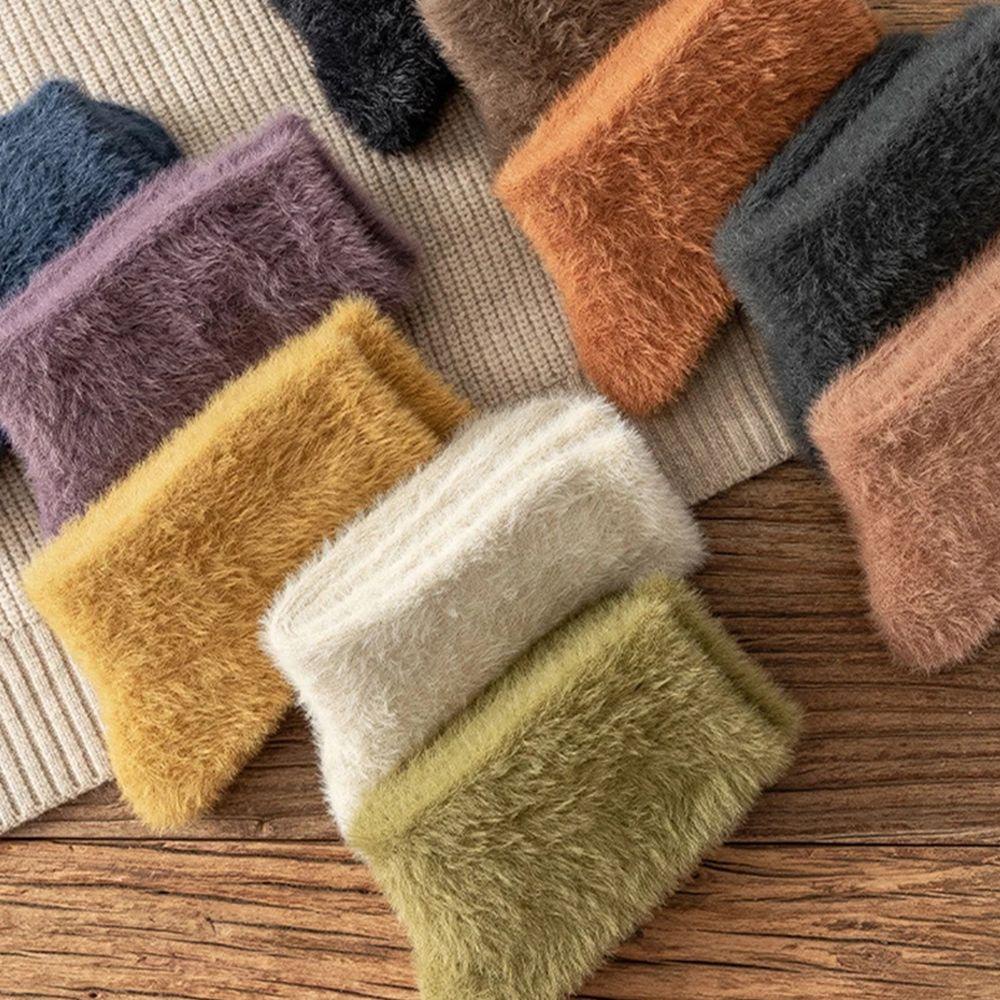 Vớ Dày Giữ Ấm Thoáng Khí Màu Trơn Thời Trang Hàn Quốc