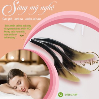 Dụng cụ massager toàn thân bằng sừng VIETHORN/ giúp lưu thông khí huyết/giải độc da