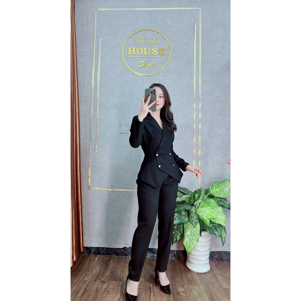 Set vest Peplum chât tuyết nhung cao cấp
