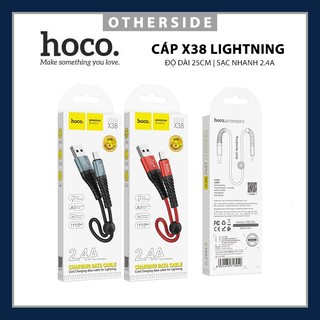 Dây cáp sạc iphone ipad 25cm chính hãng hoco x38 dây dù chống đứt gãy - cáp sạc hoco x38