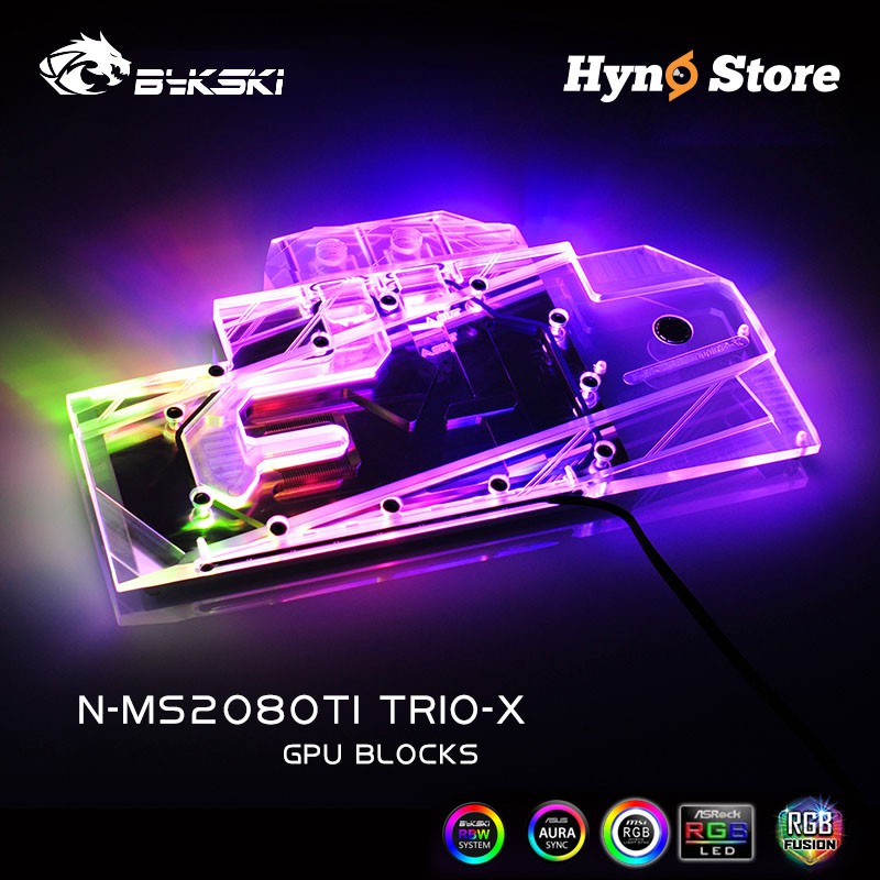 Block VGA Bykski chính hãng N-MS2080TI TRIO-X for MSI RTX2080TI TRIO Tản nhiệt nước custom chất lượng cao - Hyno Store