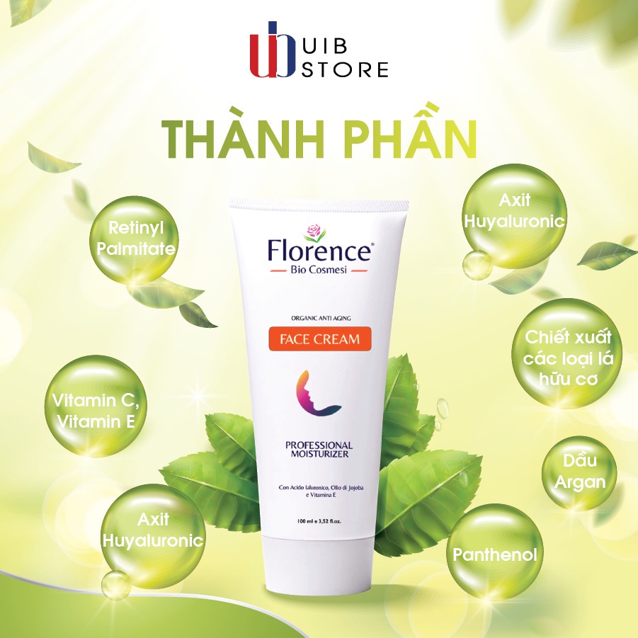 Kem dưỡng phục hồi tinh chất ốc sên cấp ẩm sâu, mờ nếp nhăn Florence 100ml