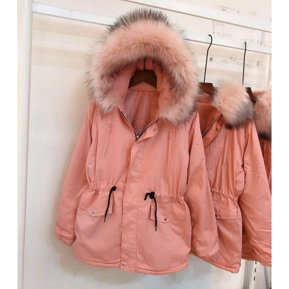 Áo khoác kaki mũ lông(màu đen) | BigBuy360 - bigbuy360.vn