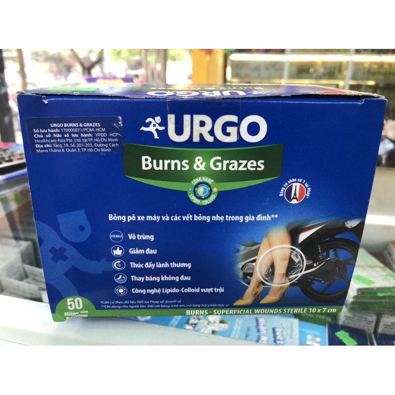 URGO Burns & Grazes - Cho các vết bỏng nhẹ , trầy nhẹ mau lành