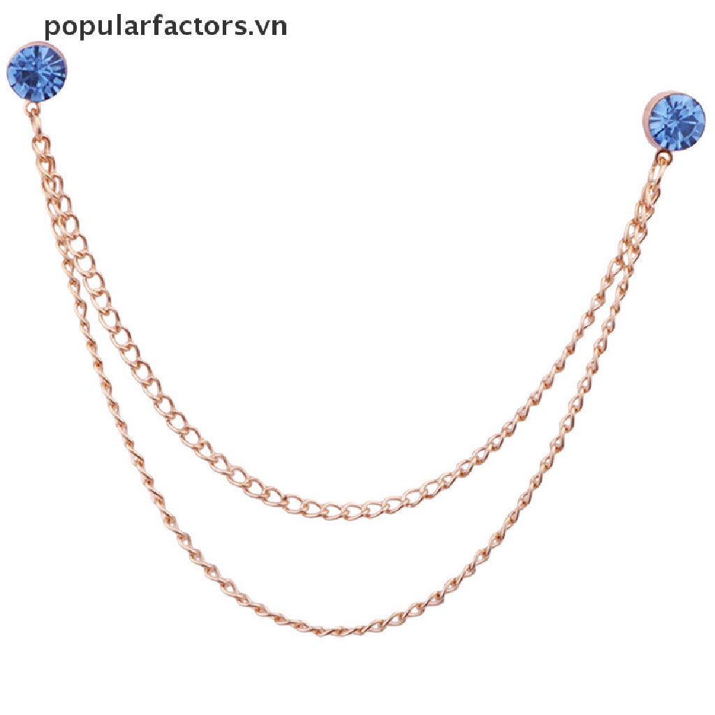 [Phổ Biến] Trâm Cài Áo Sơ Mi Đính Đá Phối Dây Xích Tua Rua Trang Trí Cổ Áo Sơ Mi Corsage [VN]