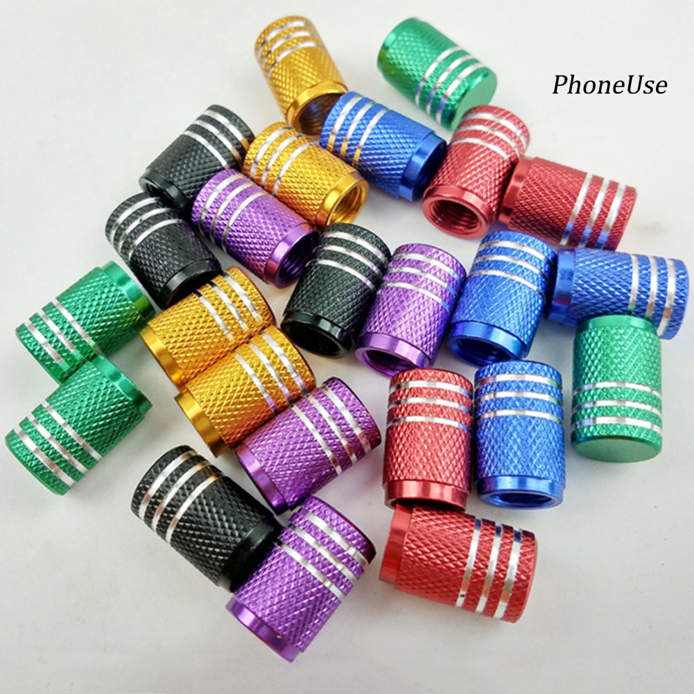 Pu Bộ 4 Nắp Đậy Van Bánh Xe Hơi / Xe Máy Bằng Nhôm Chất Lượng Cao Ốp