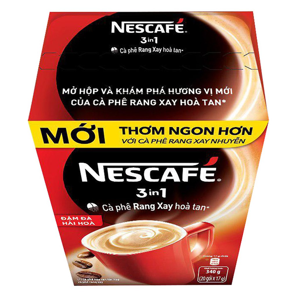 BỘ 10 hop Cà phê sữa NesCafé 3 in 1 đậm đà 340g