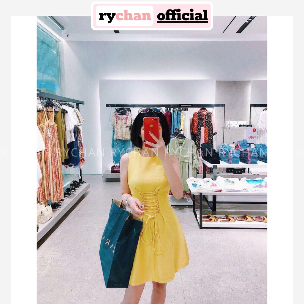 DX201 - Đầm Xòe Sát Nách Đan Dây Bụng