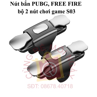 Nút bắn pubg, free fire s03, bộ 2 nút cơ kim loại chơi game bắn súng moblie