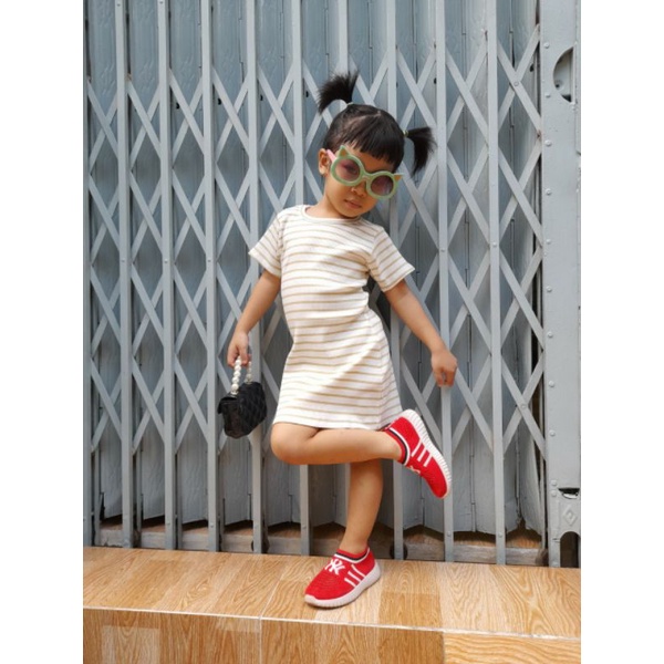 Váy body bé gái  - Đầm thun gân mềm mịn giãn 4c cho bé 10 - 23ky