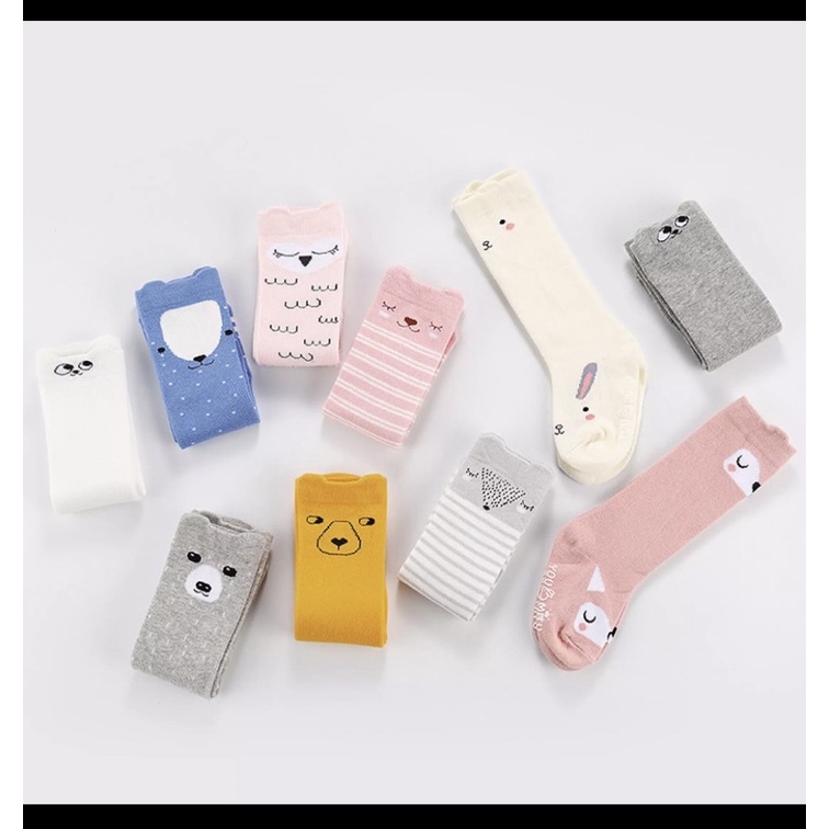 Tất, vớ cổ dài chống trượt, tất cổ cao thu đông cho bé trai, bé gái từ 0-3 tuổi