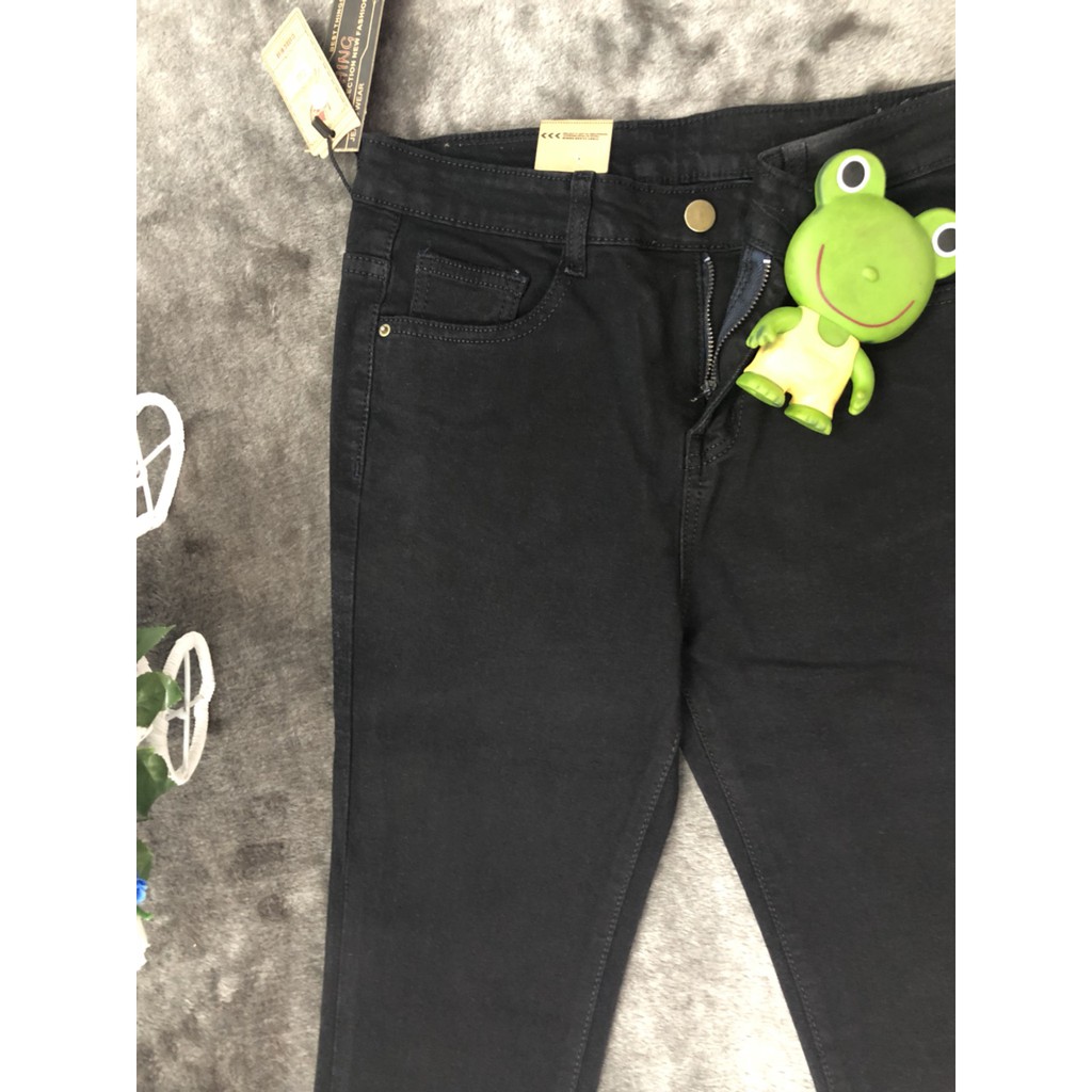 Quần Jean Nữ Lưng Cao 💕FREESHIP💕 Quần jean đen lưng cao 1 nút ống loe QD230 | BigBuy360 - bigbuy360.vn