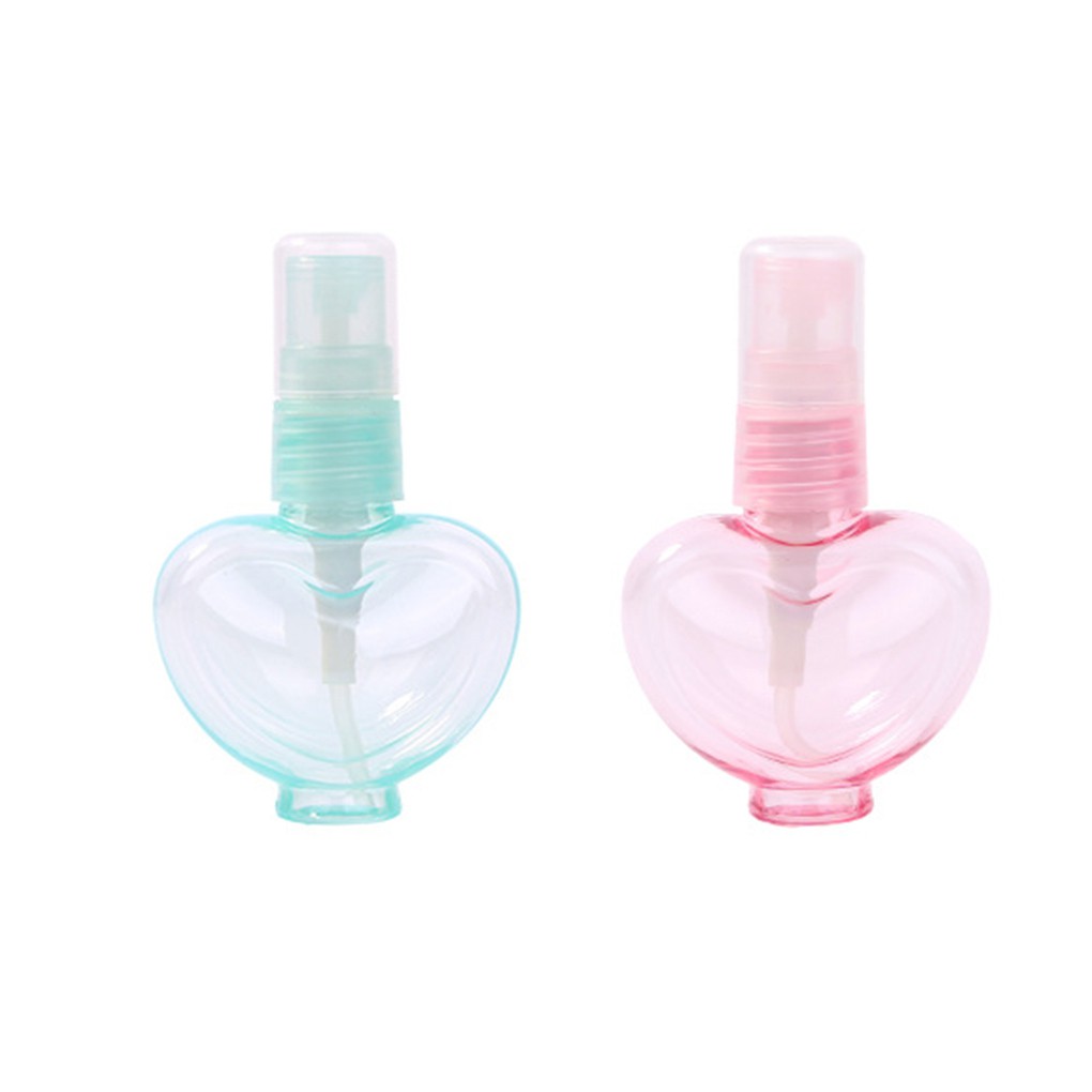 [Hàng mới về] Hộp chiết mỹ phẩm bằng nhựa thiết kế hình trái tim dung tích 30ml với đầu xịt tiện dụng
