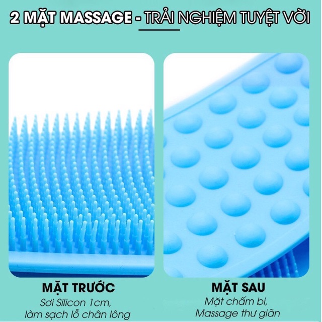 Dây Tắm Chà Lưng Silicon  FREESHIP Dây Tắm Kỳ Lưng Silicon 2 Mặt Massage Tẩy Tế Bào Chết Giúp Lưu Thông Máu