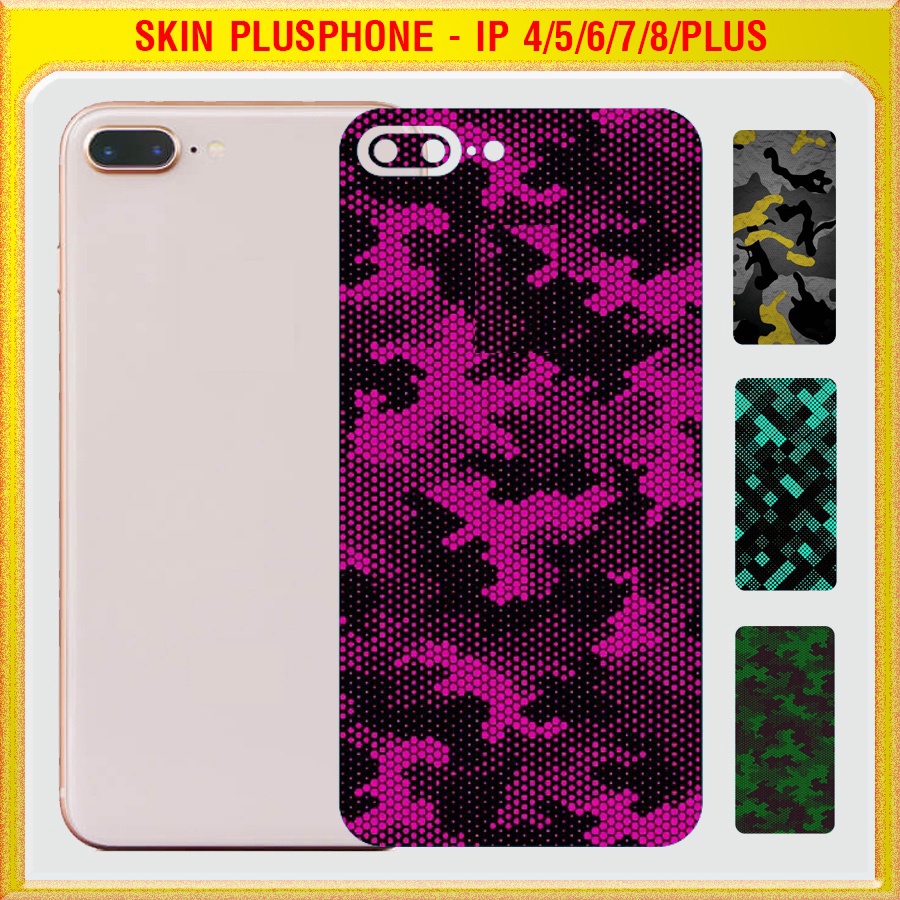 Dán Skin mặt sau cho iPhone 4, 4s, 5, 5c, 5s, 5 SE, 6, 6s, 6 Plus, 7, 7 Plus, 8, 8 Plus màu matrix camo