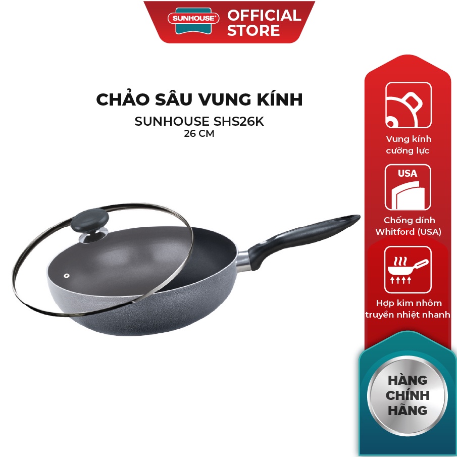 [Mã LIFEHL25 giảm 10% đơn350K] Chảo sâu SUNHOUSE SHS26K