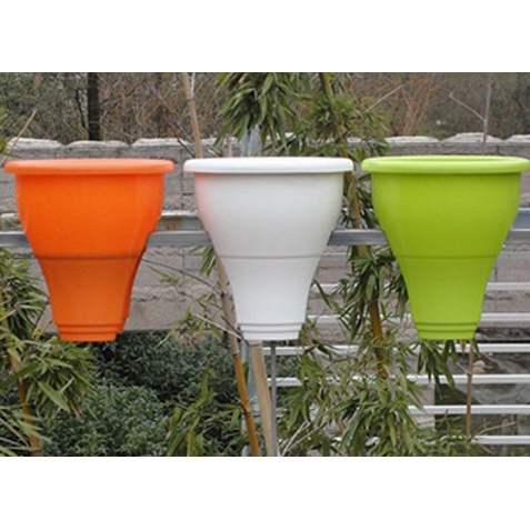 Chậu Kẹp Lan Can Ban Công OVAL Không Cần Giá Treo Trồng Hoa Rau Cây Cảnh Size Lớn 62Cm Nhựa Dầy Đẹp Rất Sang Trọng