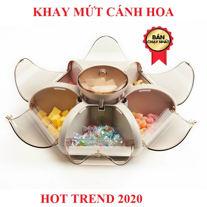 Khay Đựng Bánh Kẹo 6 Cánh Hoa Tự Bung, Sang Chảnh, Lịch Sự, Mẫu Mới Nhất Tết 2022