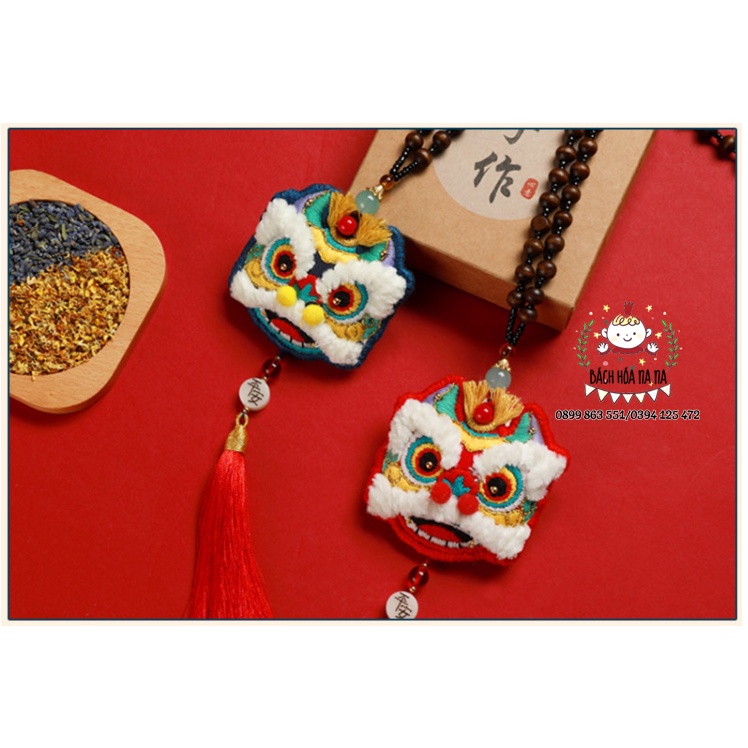 DIY BỘ KIT TỰ THÊU ĐẦU LÂN MẬP - CẦU MAY LÀM MÓC KHOÁ TÚI THƠM TREO Ô TÔ VÀ QUÀ TẶNG - NANA SHOP HANDMADE