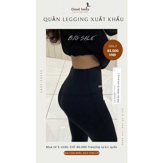 Quần Legging xuất dư Thương Hiệu Nâng Mông Cạp Cao Siêu Hot Siêu Co Giãn Loại 1