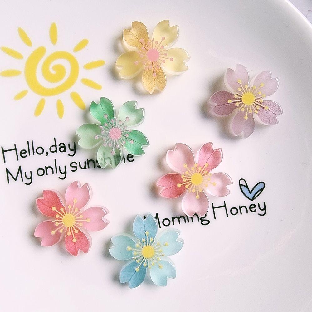Set 20 Hoa Anh Đào Bằng Nhựa Resin Trang Trí Điện Thoại / Sổ Tay DIY