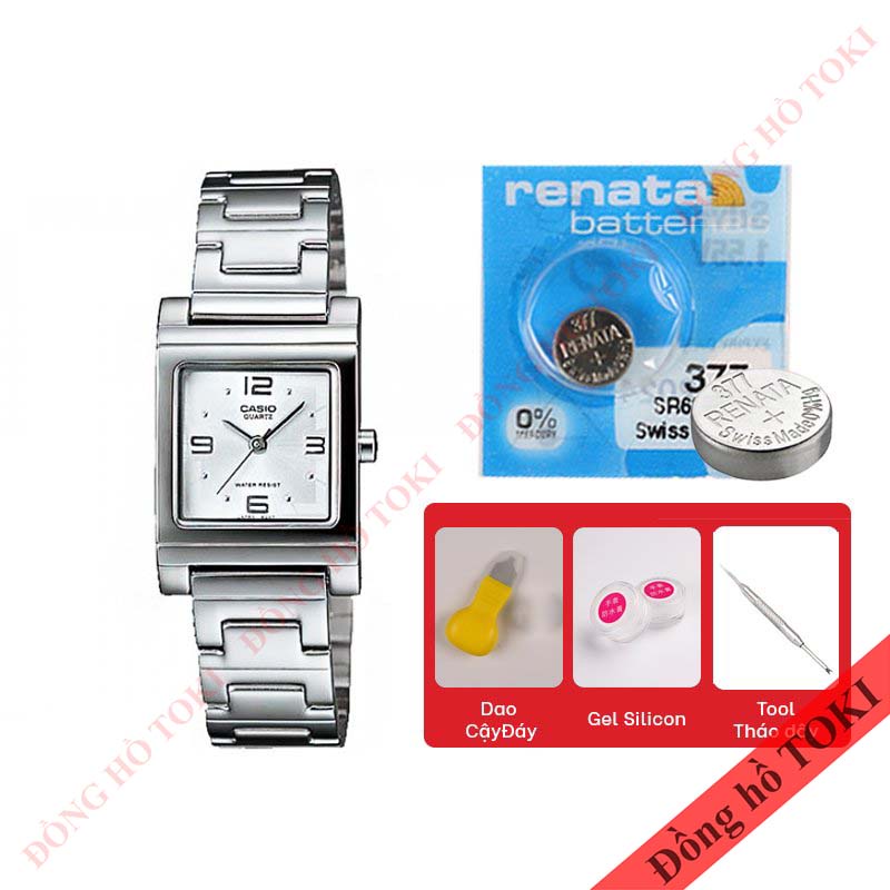Pin thay cho đồng hồ đeo tay casio LTP-1237 dây kim loại các màu
