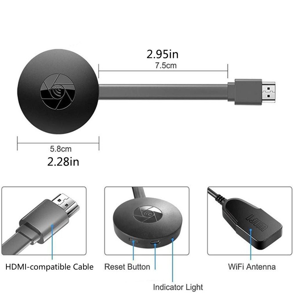 GOOGLE Bộ Chuyển Đổi Màn Hình Không Dây Wifi Miracast Dlna Cho Điện Thoại Ios Android Mac Googlecast 3 Hdmi