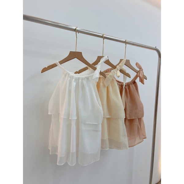 Áo yếm tơ cột nơ xinh xỉu-3màu lung linh