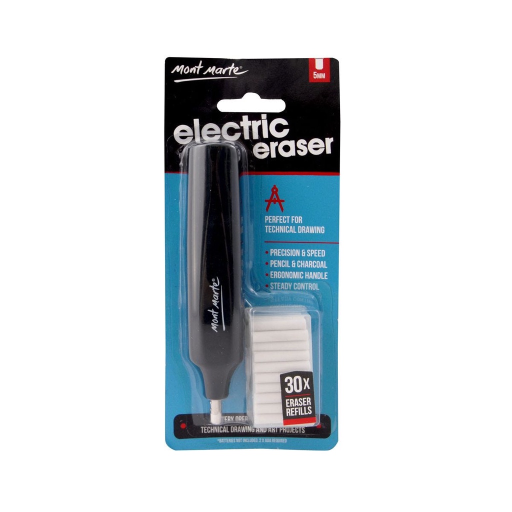 Bút Tẩy Điện Mont Marte - Electric Eraser with 30pce Erasers - MAXX0030