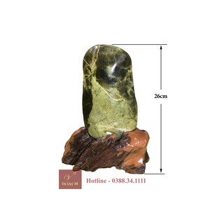 Cây Đá Phong Thủy Đá Sepentine Tự Nhiên Yên Bái, Xanh Cao 26cm