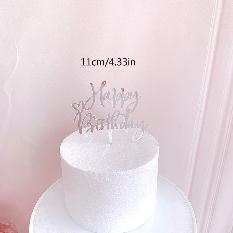 Phụ kiện trang trí bánh sinh nhật bằng acrylic hình trái tim