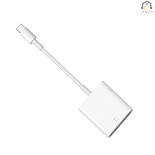 Type-C to SD Card Camera Reader Adapter SD Card Reader for Type-C Devices, White