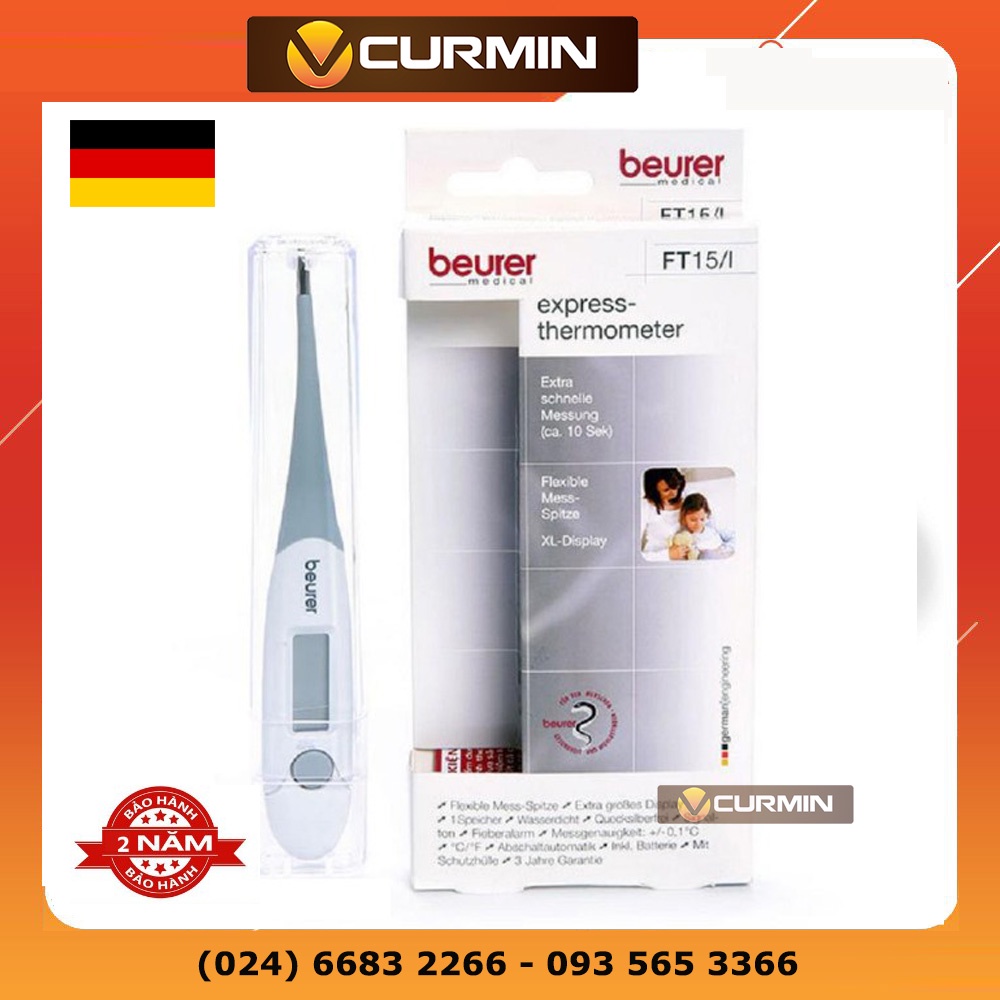 Nhiệt Kế Điện Tử Nhỏ Đầu Mềm BEURER FT15/1 Không Thấm Nước - Nhập Khẩu Chính Hãng Đức [Bảo hành 24 tháng]