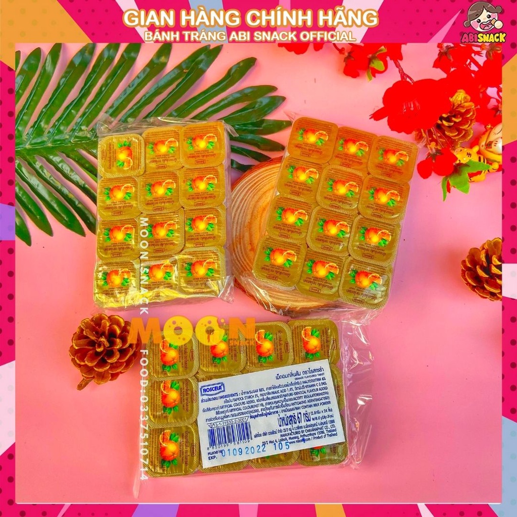 Kẹo Vitamin C Trái Tim Roscela Cam của Thái Lan 1 lốc gồm 24 viên ăn vặt quà tuổi thơ trẻ em người lớn đều mê