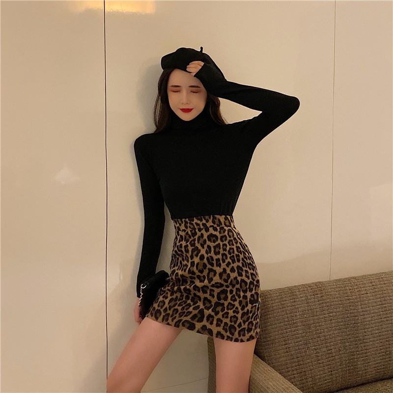 Chân Váy Len Xiaozhainv Họa Tiết Da Beo Cá Tính Dành Cho Bạn Nữ | BigBuy360 - bigbuy360.vn