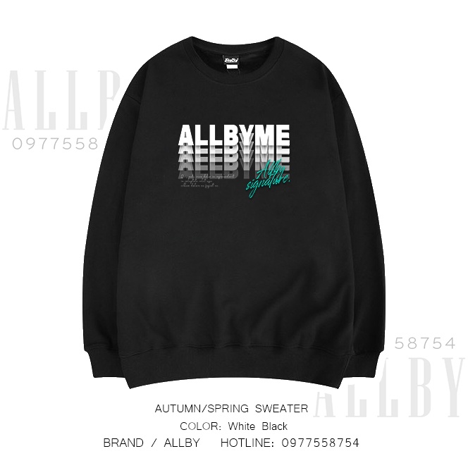 Áo sweater nam nữ form rộng Allby Me , áo hoodie nỉ nam nữ unisex da cá đen trắng | BigBuy360 - bigbuy360.vn