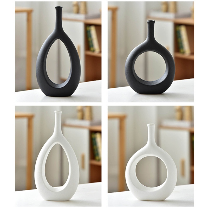 Chậu Hoa Bằng Gốm Thiết Kế Đục Lỗ Phong Cách Bắc Âu Hiện Đại Trang Trí Nội Thất