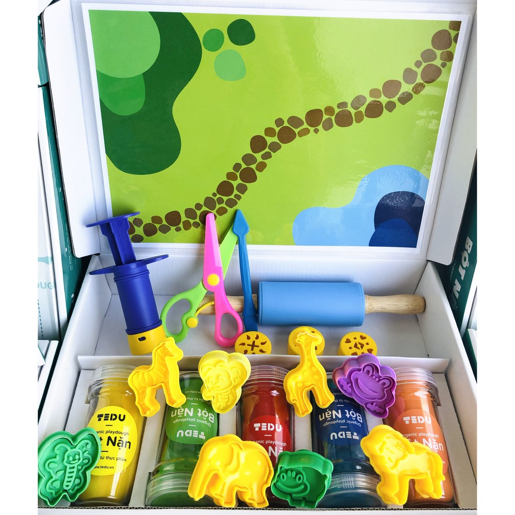 Bột nặn đất nặn an toàn TEDU - combo 10: Trong vườn bé thấy gì?