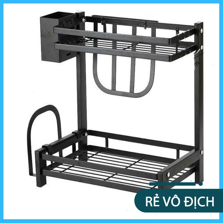 Kệ Gia Vị 2 Tầng Để Bếp, Chất Liệu Inox Phun Sơn Tĩnh Điện Không Gỉ