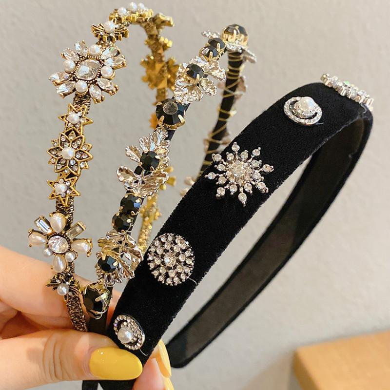 Băng đô Ngọc Trai / Kim Cương Nhân Tạo Khỏe Sang Trọng Tính Cách Thơi Trang Han Quôc