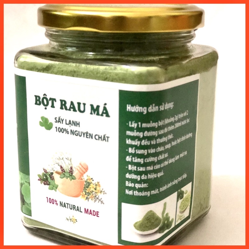 Bột Rau Má Sấy Lạnh Nguyên Chất (400Gr cả lọ) đẹp da, mát gan