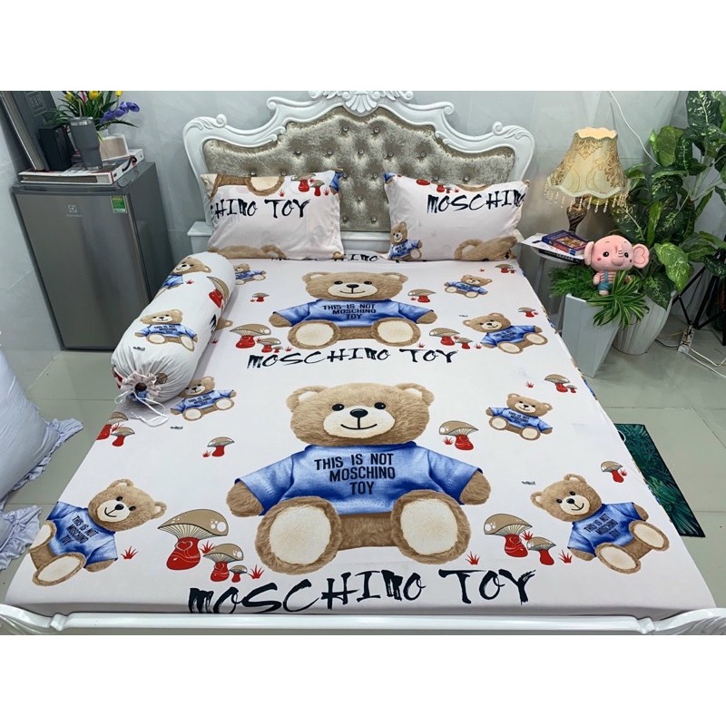 Bộ Drap Thun Hàn Quốc mát lạnh 4 món