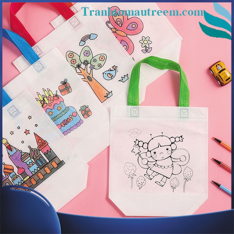 Túi Vải Vẽ Tô Màu Đựng Sách Vở Cho Bé