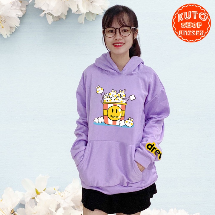 ÁO HOODIE DREW Nỉ Ngoại Cao Cấp In Pet Siêu Bền Siêu Đẹp (HD2850 - Giỏ Thỏ - Kèm Ảnh Thật)